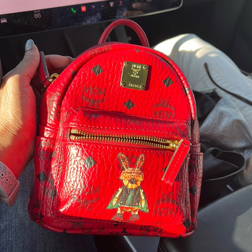 MCM mini backpack red